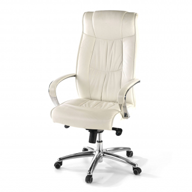 fauteuil de bureau blanc dosseret haut similicuir simil cuir accoudoirs rembourres 8