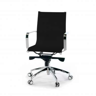 fauteuil de bureau noir structure chromee similicuir simil cuir accoudoirs fixes 8