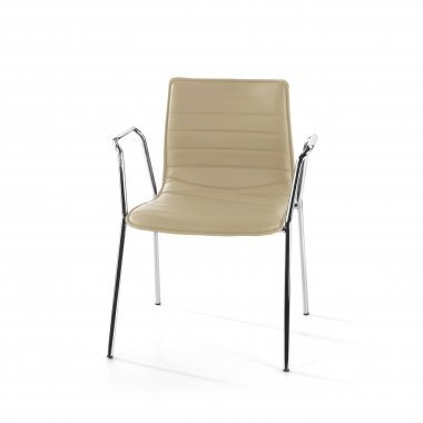 chaise visiteur beige avec des bras simil cuir accoudoirs fixes 8