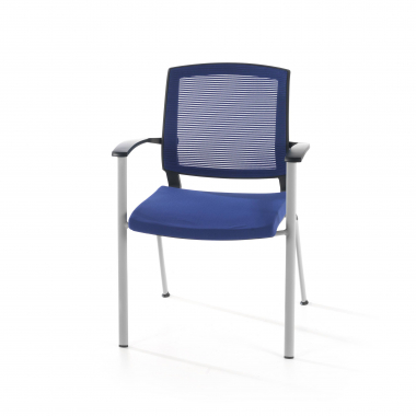 chaise visiteur bleu adam maille accoudoirs fixes 8