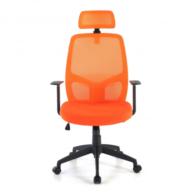 chaise de bureau orange argos maille accoudoirs fixes appui tete 4
