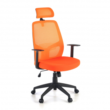 chaise de bureau orange argos maille accoudoirs fixes appui tete 1