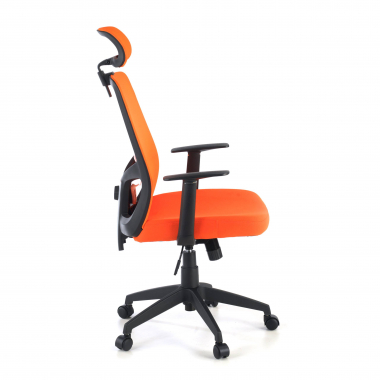 chaise de bureau orange argos maille accoudoirs fixes appui tete 3