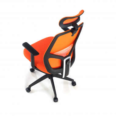chaise de bureau orange argos maille accoudoirs fixes appui tete 5