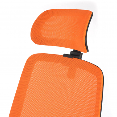 chaise de bureau orange argos maille accoudoirs fixes appui tete 8