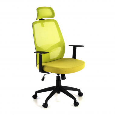 chaise de bureau vert argos maille accoudoirs fixes appui tete 1