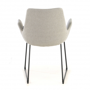 chaise de conference gris structure pietement luge tissu accoudoirs fixes 8