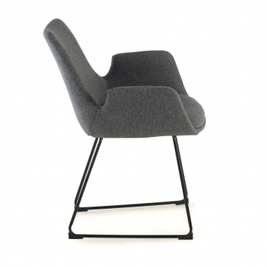 chaise de conference anthracite structure pietement luge tissu accoudoirs fixes 4