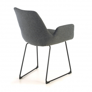 chaise de conference anthracite structure pietement luge tissu accoudoirs fixes 6