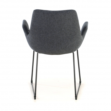 chaise de conference anthracite structure pietement luge tissu accoudoirs fixes 7