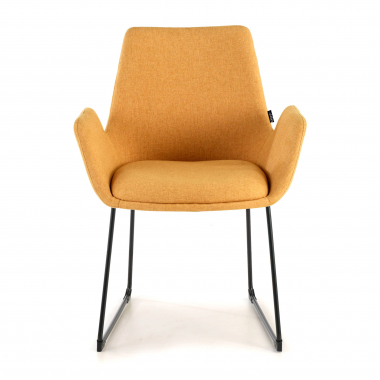 chaise de conference jaune structure pietement luge tissu accoudoirs fixes 5