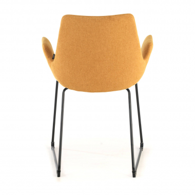 chaise de conference jaune structure pietement luge tissu accoudoirs fixes 8