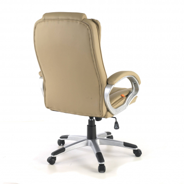 fauteuil de bureau beige baviere simil cuir accoudoirs rembourres 8
