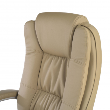 fauteuil de bureau beige baviere simil cuir accoudoirs rembourres 4