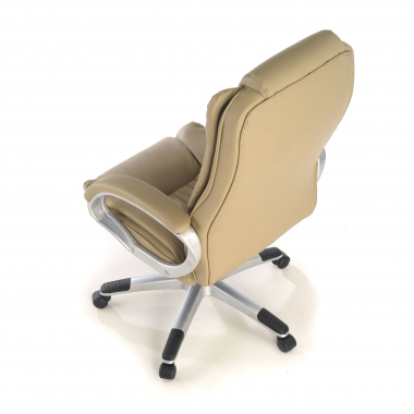 fauteuil de bureau beige baviere simil cuir accoudoirs rembourres 6