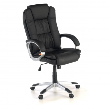 fauteuil de bureau noir baviere simil cuir accoudoirs rembourres 1