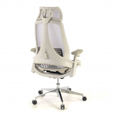 chaise ergonomique blanc gris thunder maille accoudoirs reglables 3d soutien lombaire appui tete 7