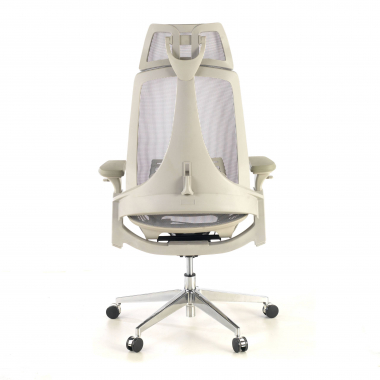 chaise ergonomique blanc gris thunder maille accoudoirs reglables 3d soutien lombaire appui tete 8