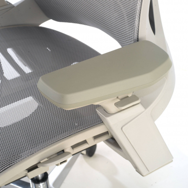 chaise ergonomique blanc gris thunder maille accoudoirs reglables 3d soutien lombaire appui tete 6