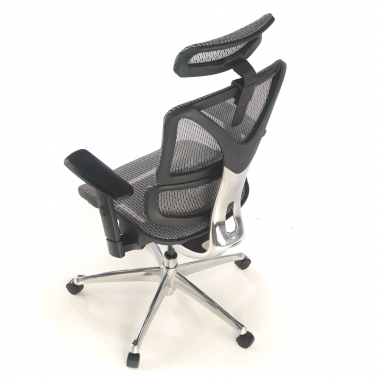 chaise ergonomique gris focus maille accoudoirs reglables 3d soutien lombaire 10
