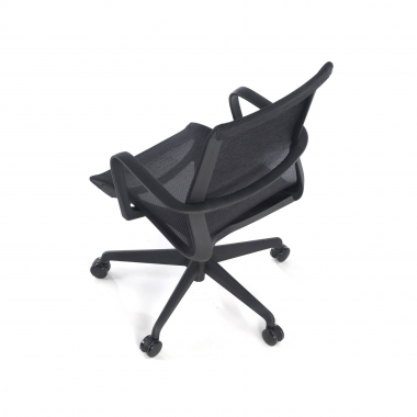 chaise de bureau noir structure blanche maille accoudoirs fixes 7