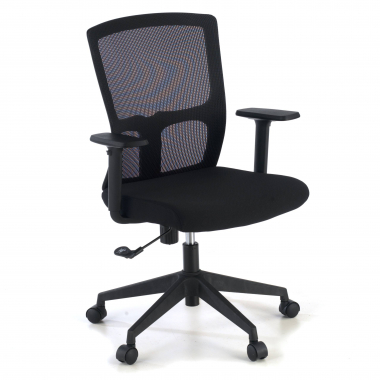 chaise pivotante noir pivot maille accoudoirs reglables 1d 1