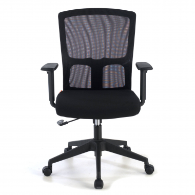chaise pivotante noir pivot maille accoudoirs reglables 1d 3