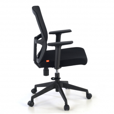 chaise pivotante noir pivot maille accoudoirs reglables 1d 7