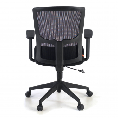 chaise pivotante noir pivot maille accoudoirs reglables 1d 8