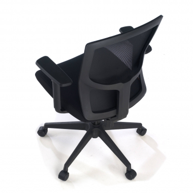chaise pivotante noir pivot maille accoudoirs reglables 1d 6
