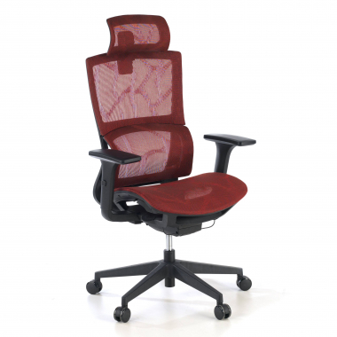 chaise ergonomique rouge winter maille accoudoirs reglables 3d double soutien lombaire appui tete 1