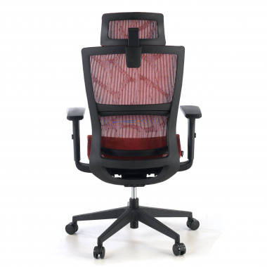 chaise ergonomique rouge winter maille accoudoirs reglables 3d double soutien lombaire appui tete 6