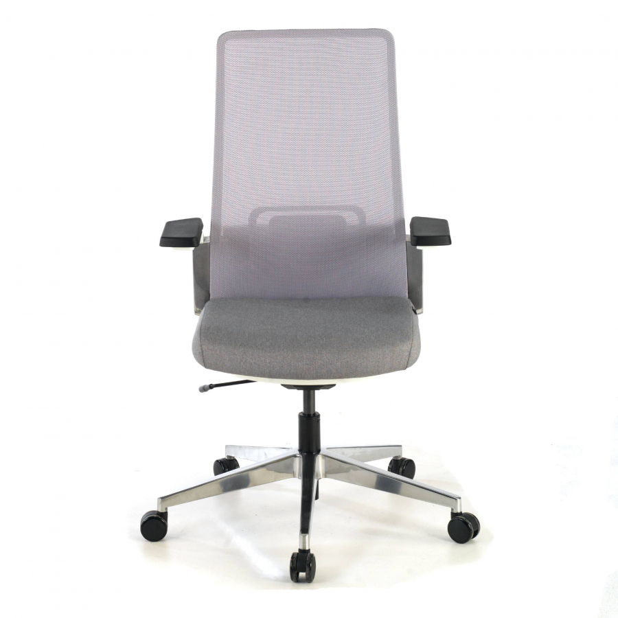 Chaise de Bureau Ergonomique Pacific white, Piétement en aluminium