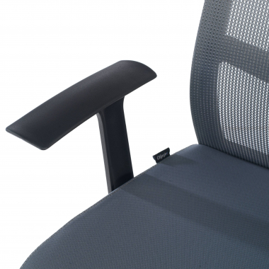 chaise pivotante gris chaise de bureau maille accoudoirs fixes soutien lombaire 4