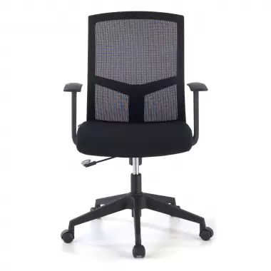 chaise pivotante noir chaise de bureau maille accoudoirs fixes soutien lombaire 3