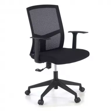 chaise pivotante noir chaise de bureau maille accoudoirs fixes soutien lombaire 1