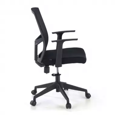 chaise pivotante noir chaise de bureau maille accoudoirs fixes soutien lombaire 4