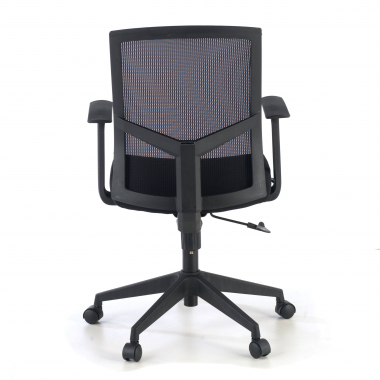 chaise pivotante noir chaise de bureau maille accoudoirs fixes soutien lombaire 6