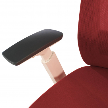 chaise ergonomique blanc rouge structure blanche tissu accoudoirs reglables 3d 5