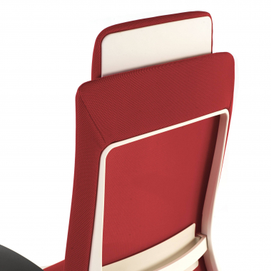 chaise ergonomique blanc rouge structure blanche tissu accoudoirs reglables 3d 10