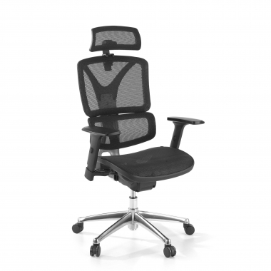 chaise ergonomique noir focus maille accoudoirs reglables 3d soutien lombaire 1