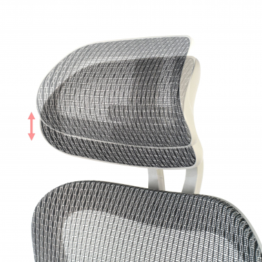 chaise ergonomique blanc gris structure blanche maille accoudoirs reglables 3d double soutien lombaire appui tete 10