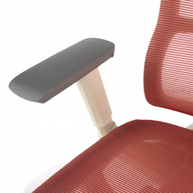 chaise ergonomique blanc rouge structure blanche maille accoudoirs reglables 3d double soutien lombaire appui tete 6