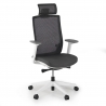 Chaise de Bureau Boston white, Appui-tête, Accoudoirs Ajustables