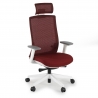 Chaise de Bureau Boston white, Appui-tête, Accoudoirs Ajustables