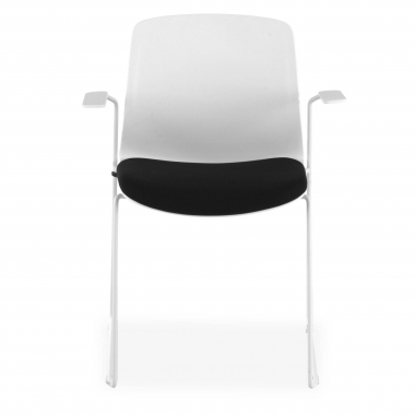 chaise de conference blanc noir chaise avec accoudoirs tissu accoudoirs fixes 4