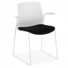 Chaise de Conference Swing, avec accoudoirs, empilable, siège rembourré