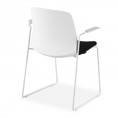 chaise de conference blanc noir chaise avec accoudoirs tissu accoudoirs fixes 6