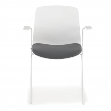 chaise de conference blanc gris chaise avec accoudoirs tissu accoudoirs fixes 4