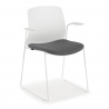 Chaise de Conference Swing, avec accoudoirs, empilable, siège rembourré